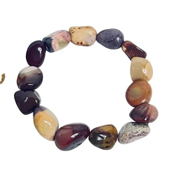 Lot Of 3 Purple And Brown Stretch Bracelets (6111) - Picture 4 of 4